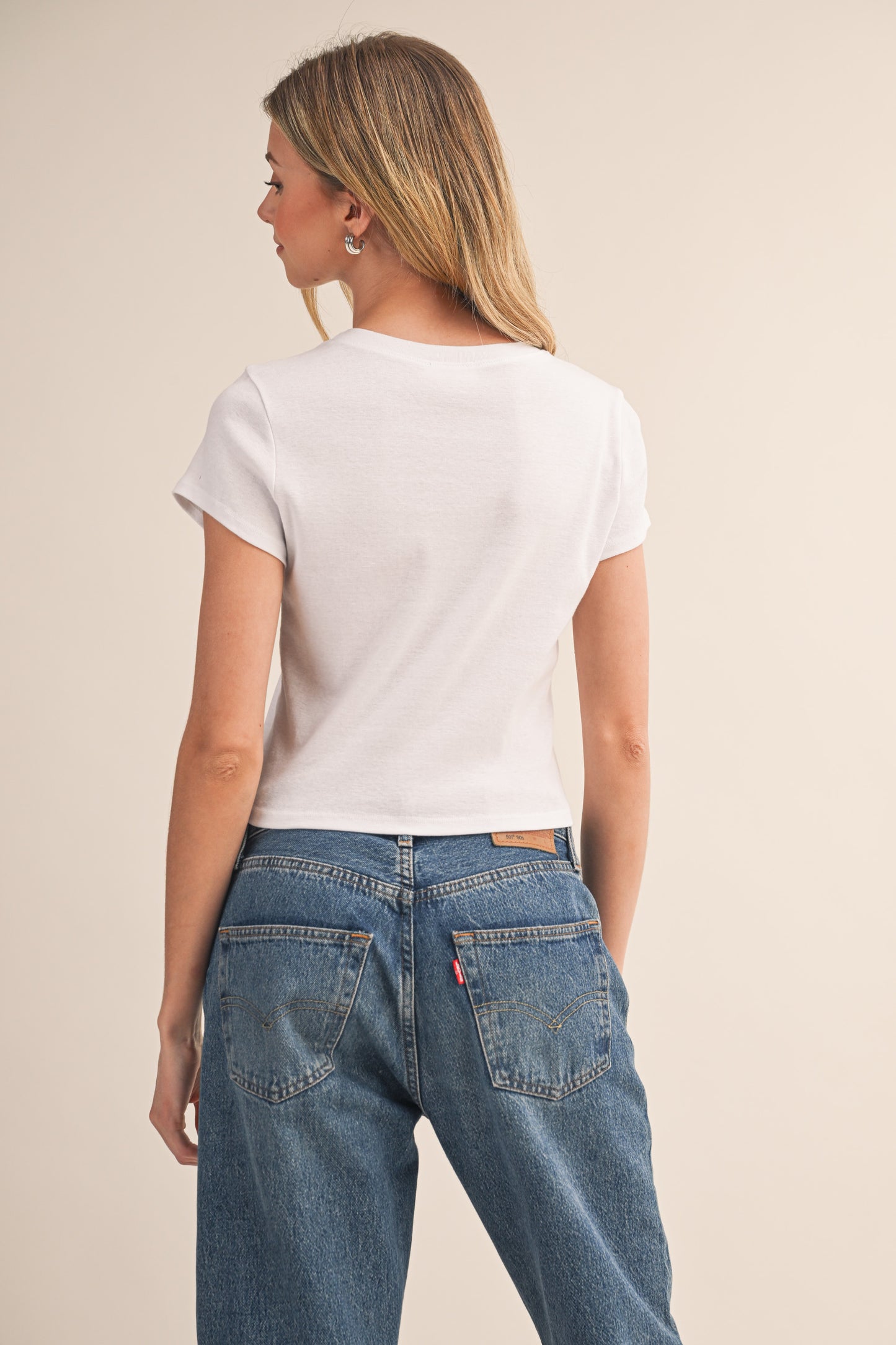 3 RED LACE RIBBON BABY TEE