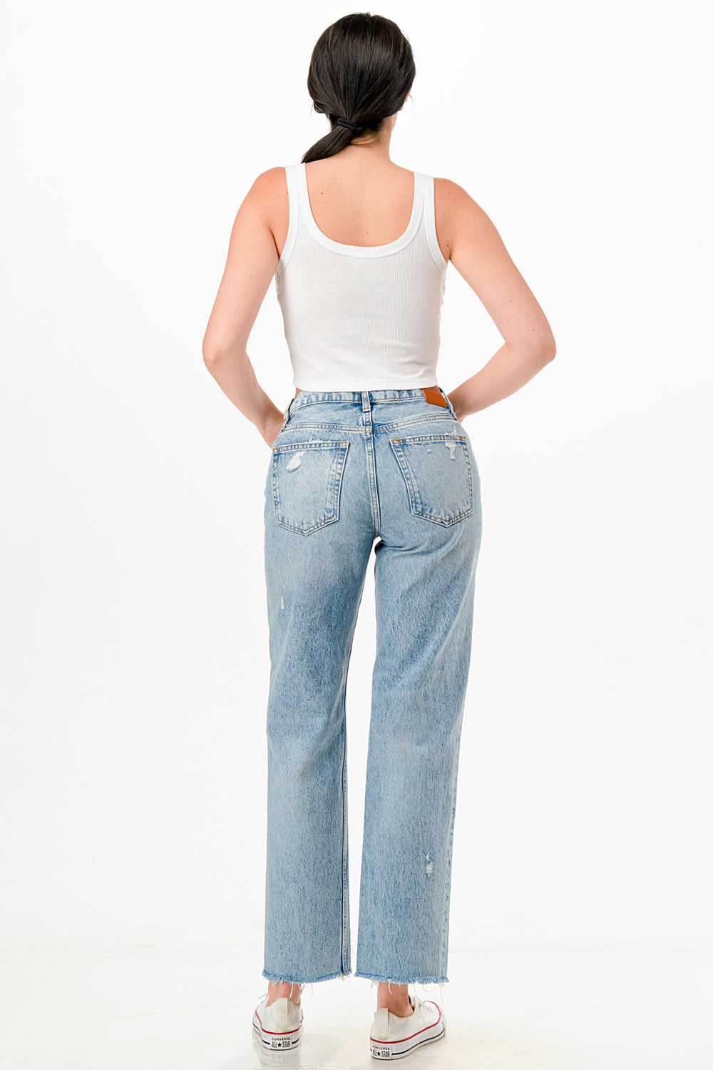 COWBOY CUSHIONS CROPPED RIBBED COTTON TANK TOP