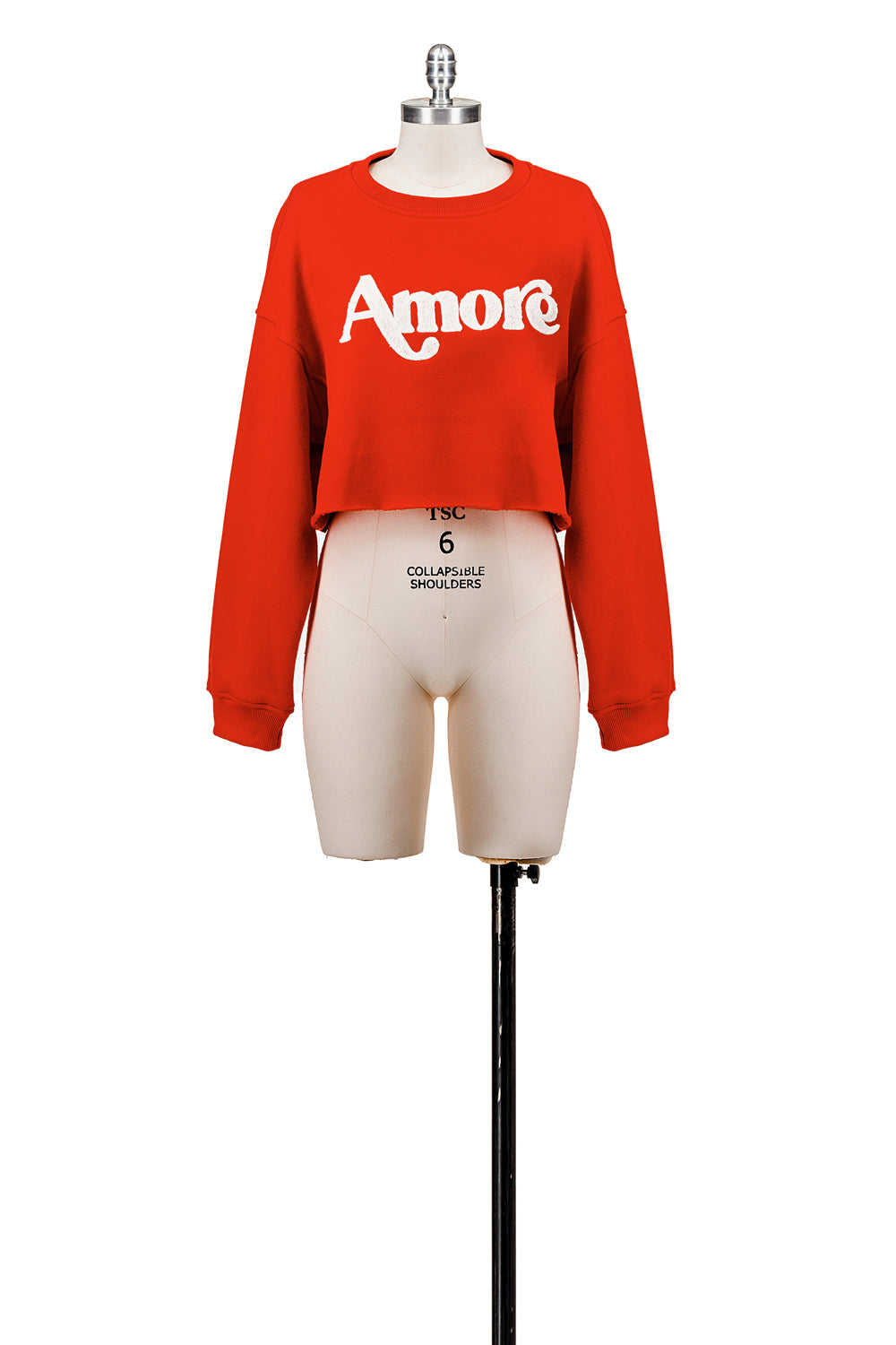 LONG SLEEVE FLEECE SWEATSHIRT WITH GRAPHIC FLOCKING