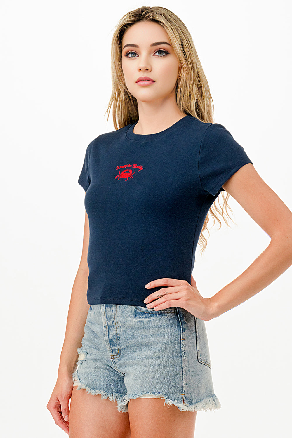 DON'T BE CRABBY EMBROIDERY BABY TEE