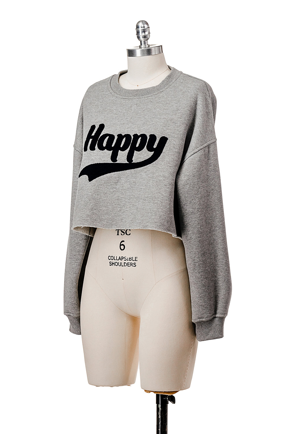 LONG SLEEVE FLEECE SWEATSHIRT WITH GRAPHIC FLOCKING