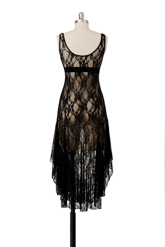 SHEER LACE TANK DRESS