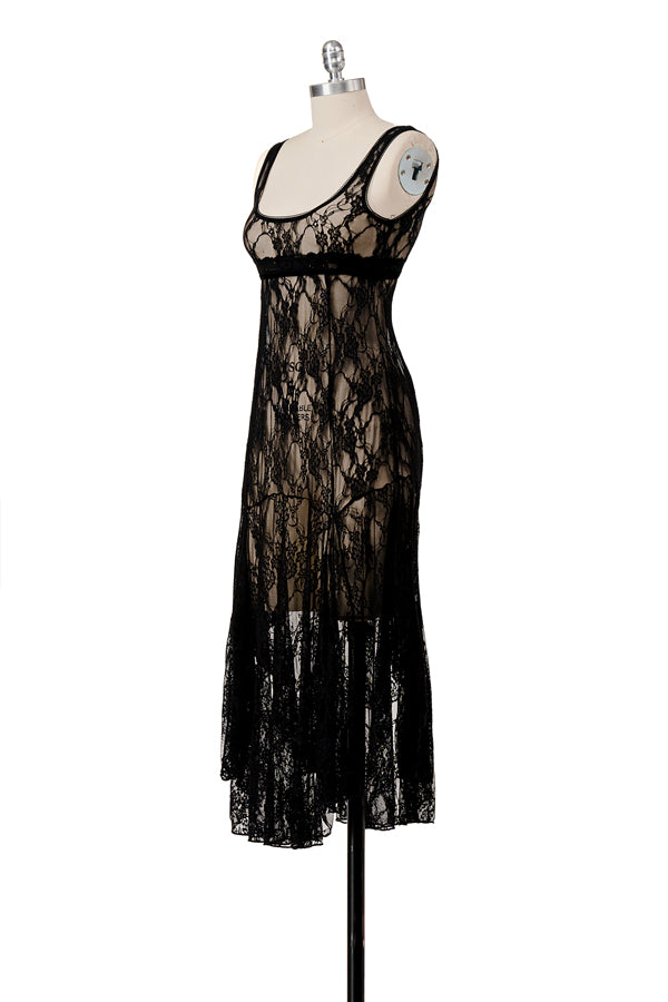 SHEER LACE TANK DRESS