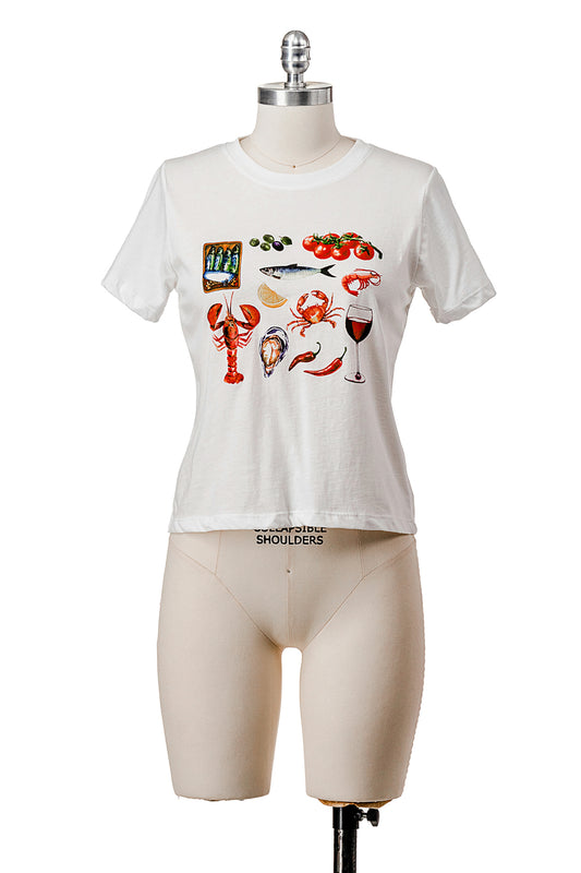 SHORT SLEEVE T-SHIRT WITH GRAPHIC AND EMBROIDERY