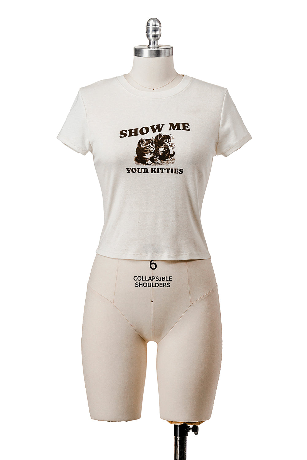 SHOW ME YOUR KITTIES BABY TEE WITH GRAPHIC