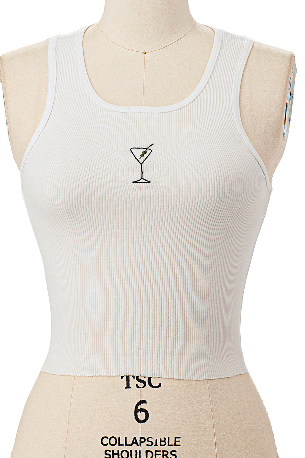 DIRTY MARTINI EMBROIDERY RIBBED TANK