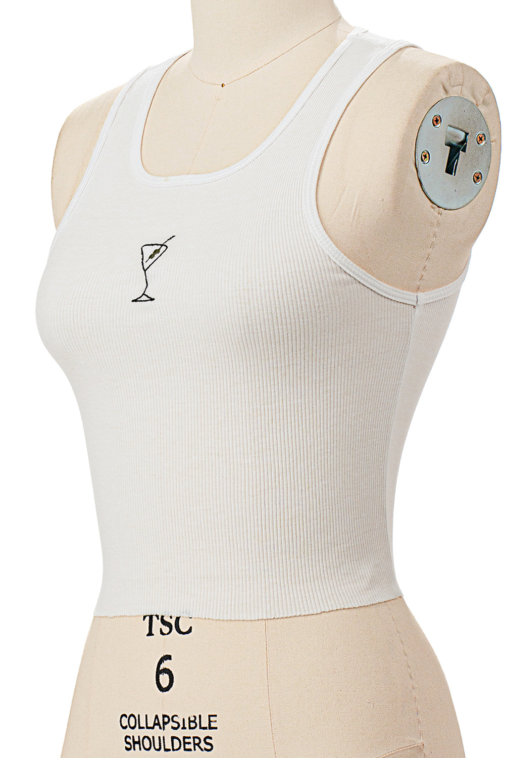 DIRTY MARTINI EMBROIDERY RIBBED TANK