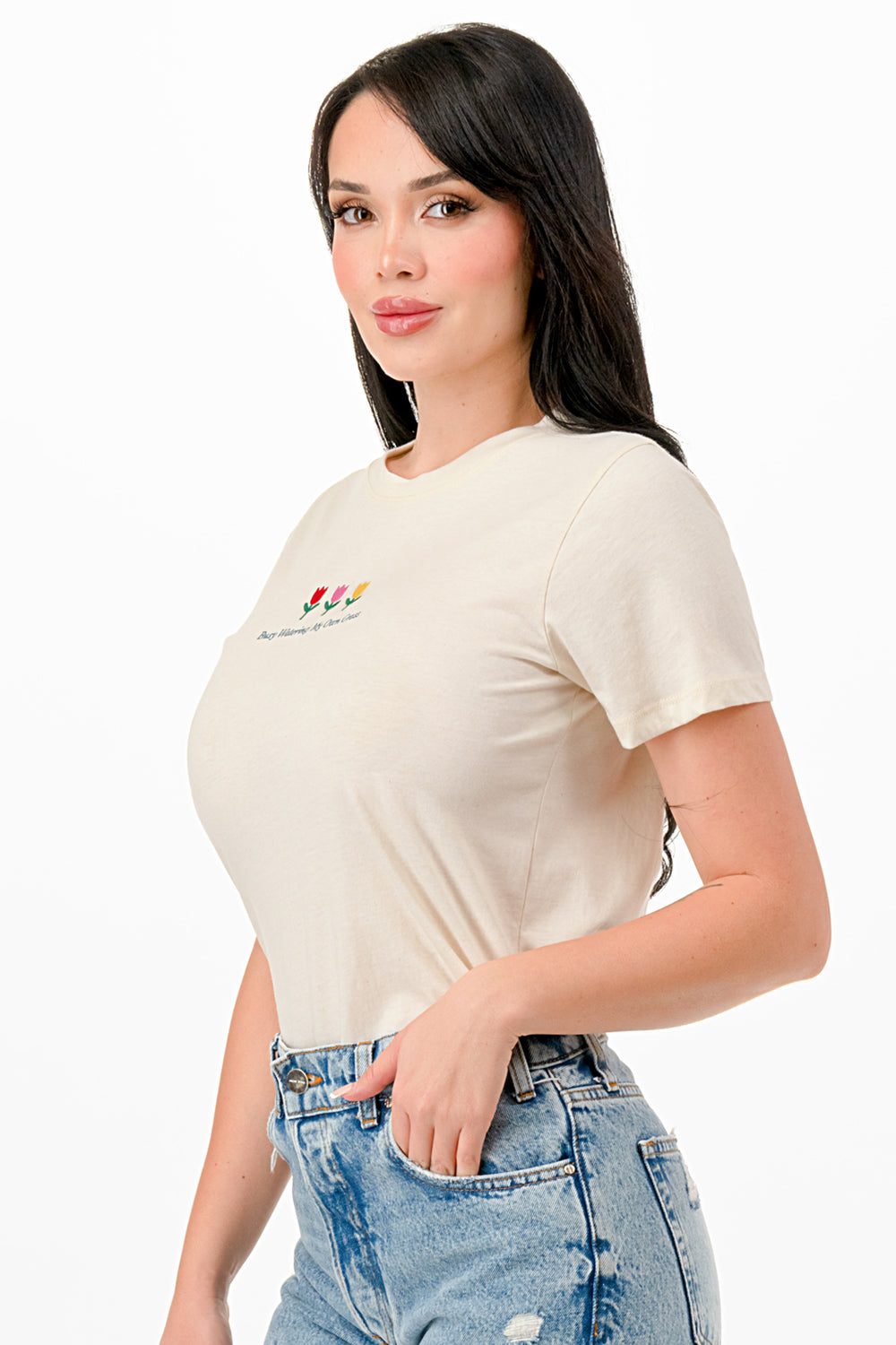 BUSY WATERING MY OWN GRASS EMBROIERY TEE