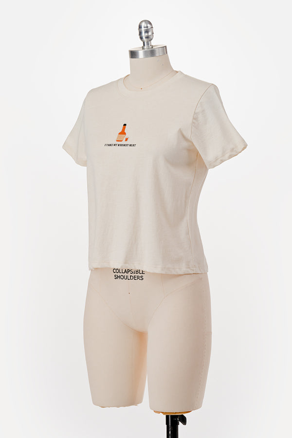 I TAKE MY WHISKEY NEAT EMBROIDERY RELAXED FIT TEE