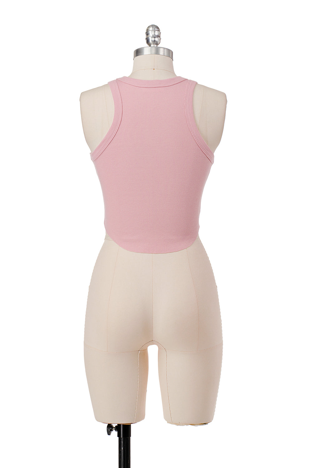 ALL OVER RIBBONS EMBROIDERED RIBBED TANK TOP