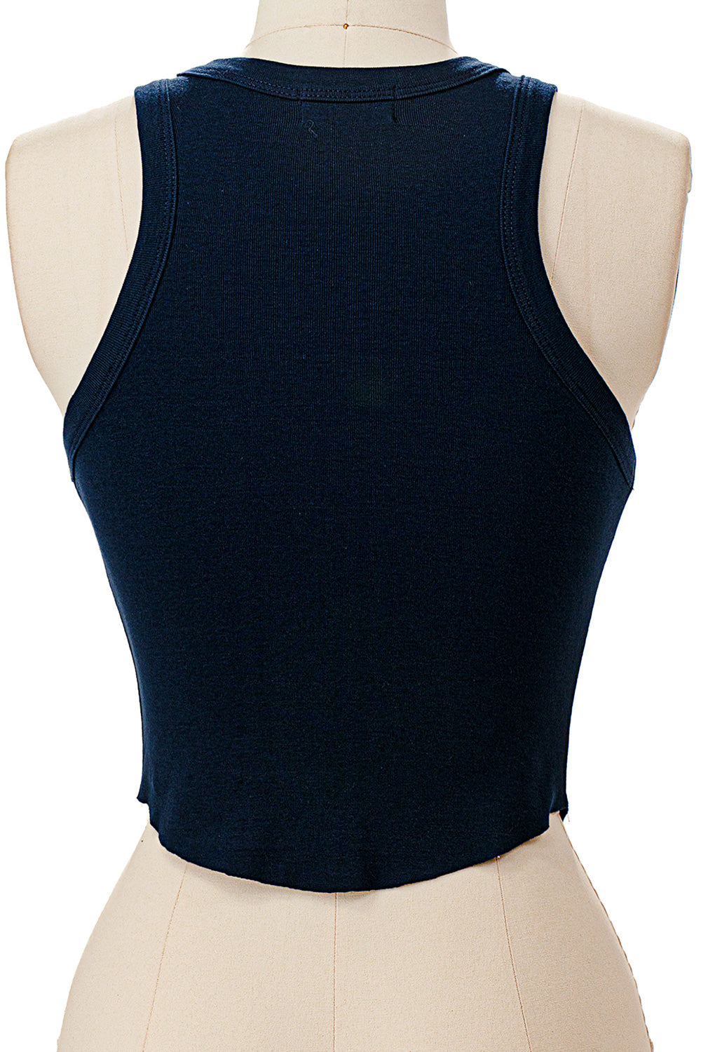 NAVY ALL OVER RIBBON EMBROIDERY TANK TOP
