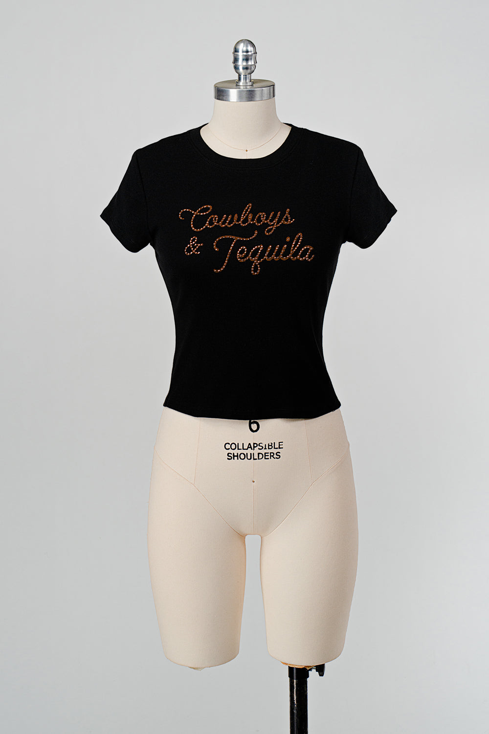 COWBOYS & TEQUILA RHINESTONES COTTON BABY TEE