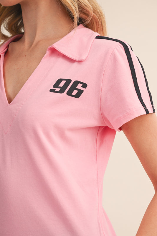96 SPORTS CLUB POLO TEE PINK