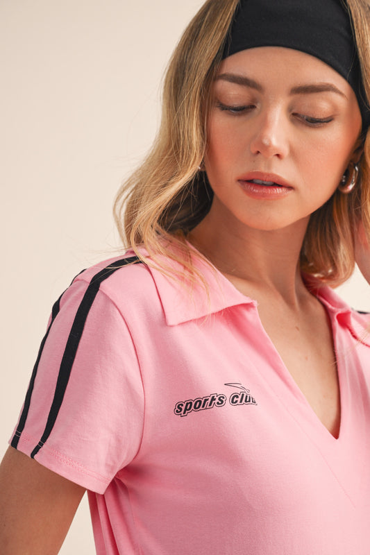 96 SPORTS CLUB POLO TEE PINK