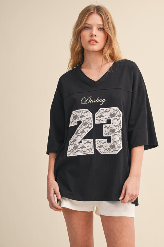 DARLING 23 LACE EMBROIDERED HEAVY COTTON JERSEY