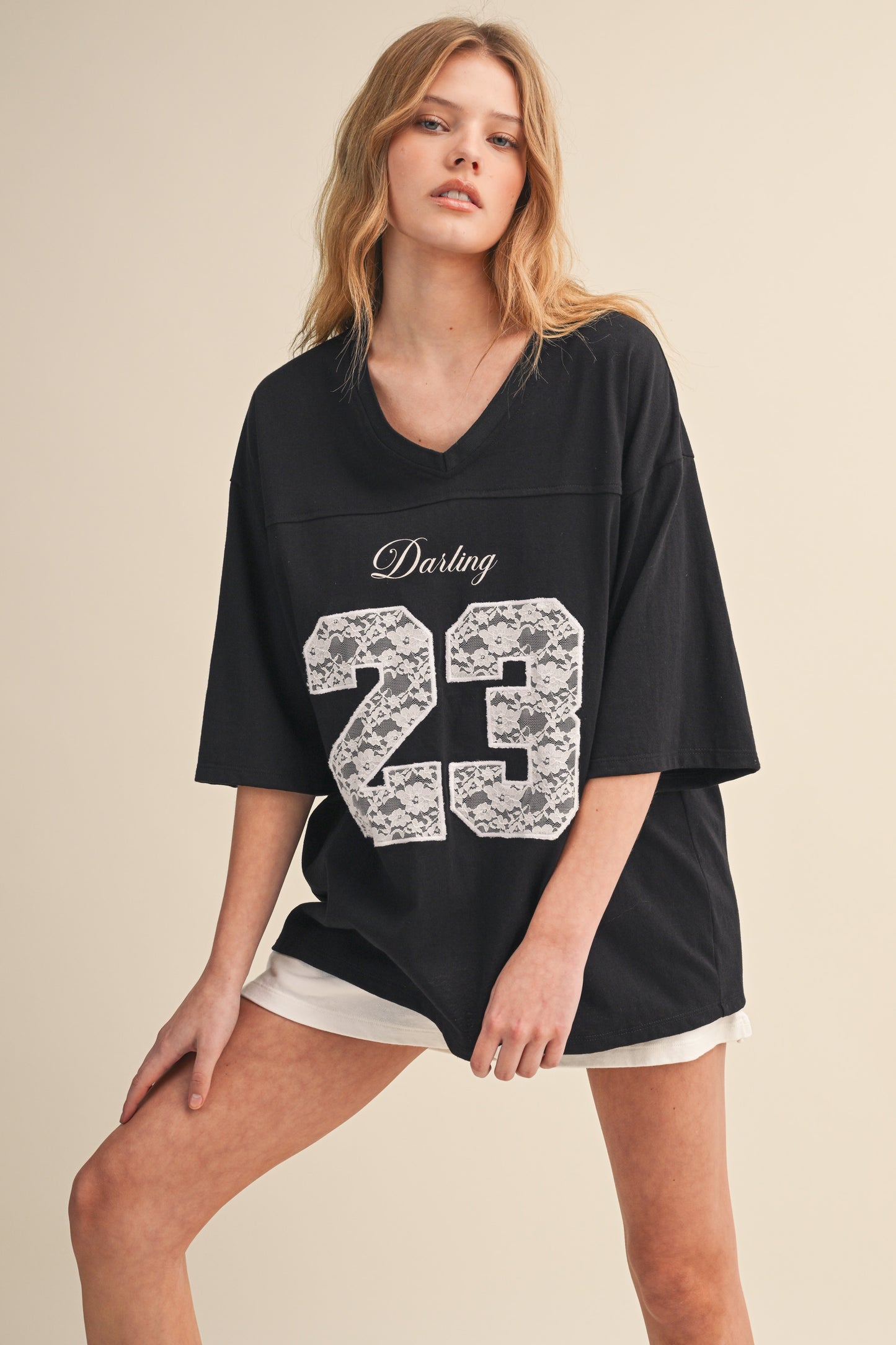 DARLING 23 LACE EMBROIDERED HEAVY COTTON JERSEY