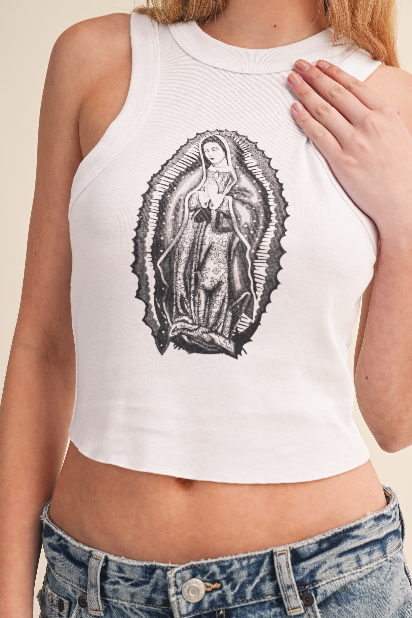 AVE MARIA RIBBED TANK TOP