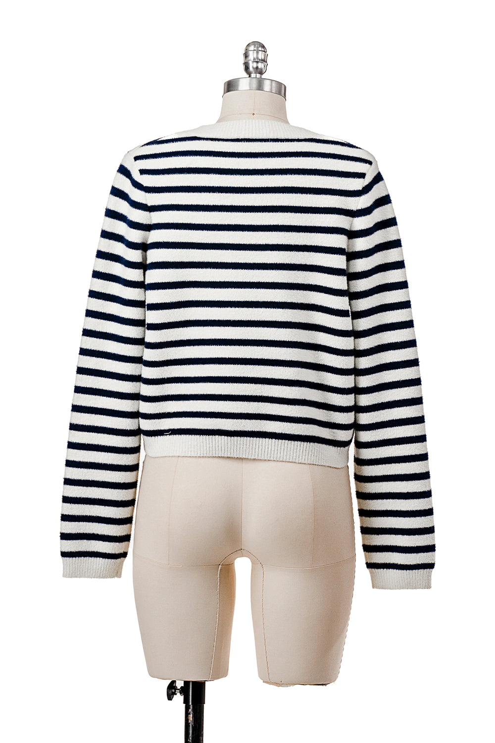 STRIPED JACKET WITH MATTE GOLD BUTTONS