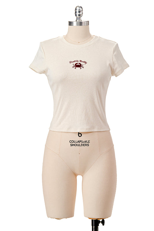 DON'T BE CRABBY EMBROIDERY BABY TEE