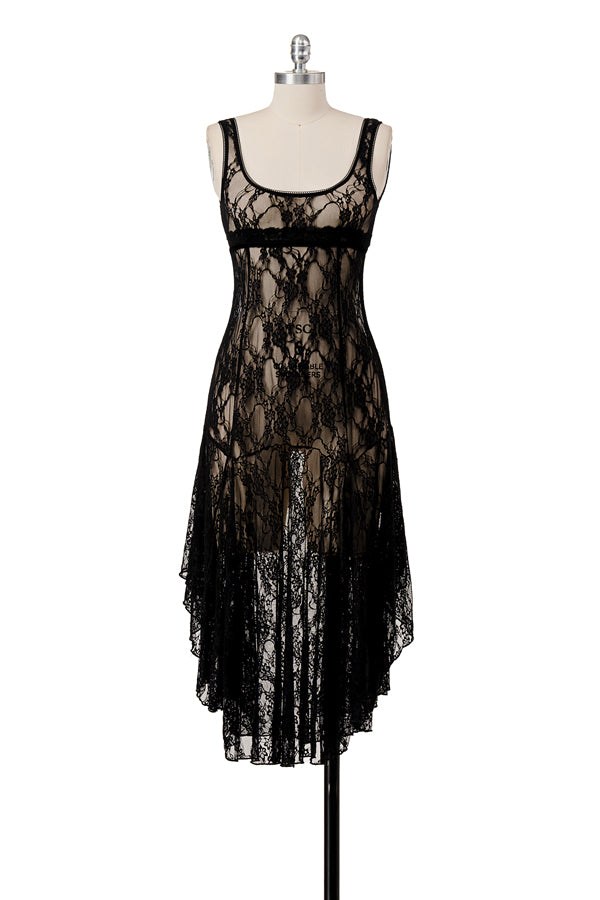 SHEER LACE TANK DRESS
