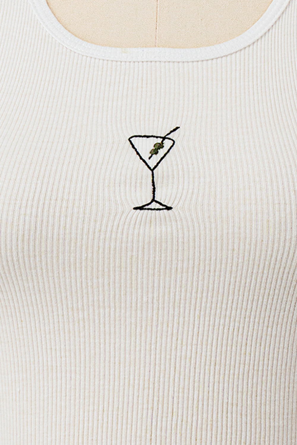 DIRTY MARTINI EMBROIDERY RIBBED TANK