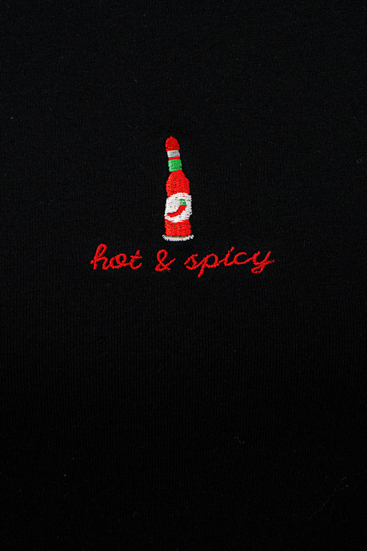 BLACK HOT & SPICY BABY TEE EMBRO