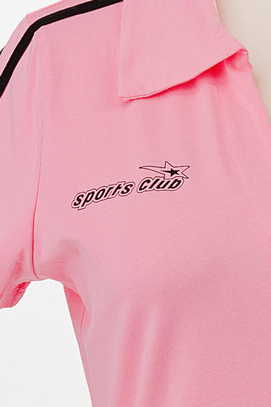 96 SPORTS CLUB POLO TEE PINK