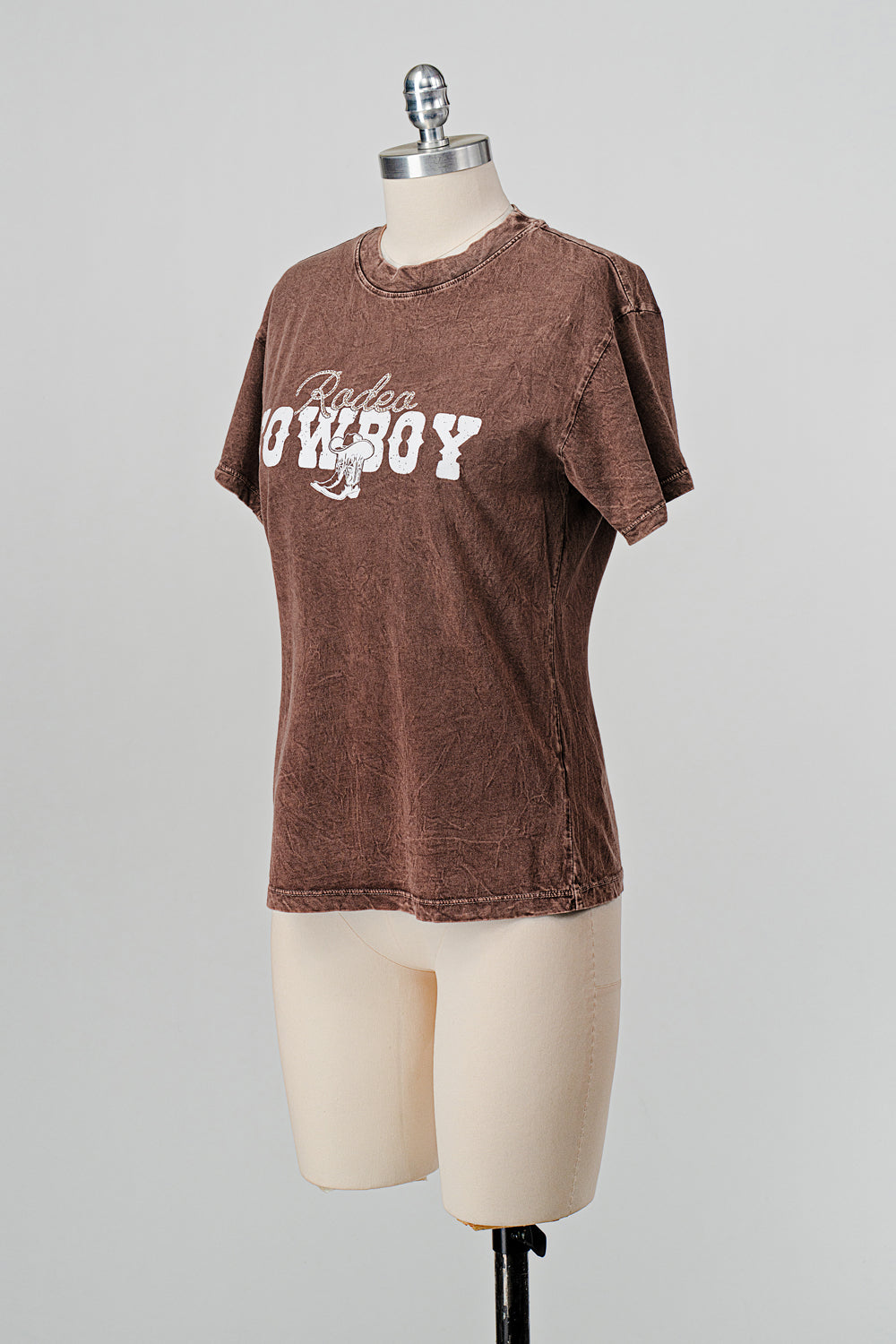 COWBOY RODEO MINERAL WASHED T-SHIRT WITH GRAPHIC