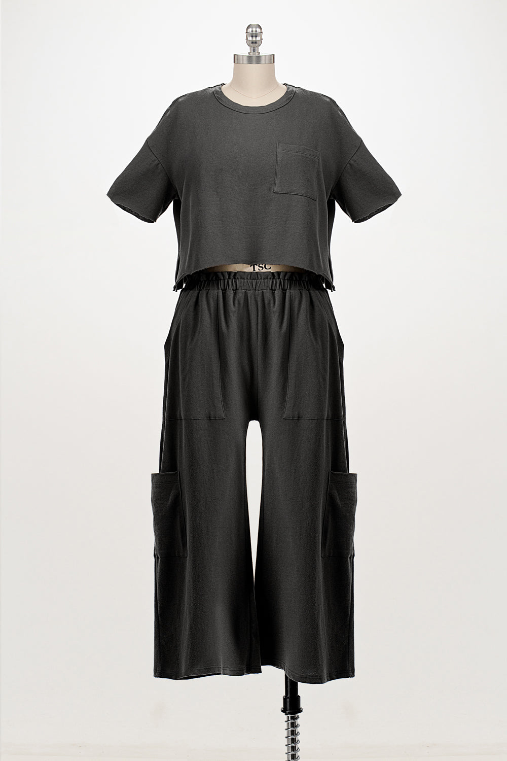 CHARCOAL FRENCH TERRY LOUNGE SET