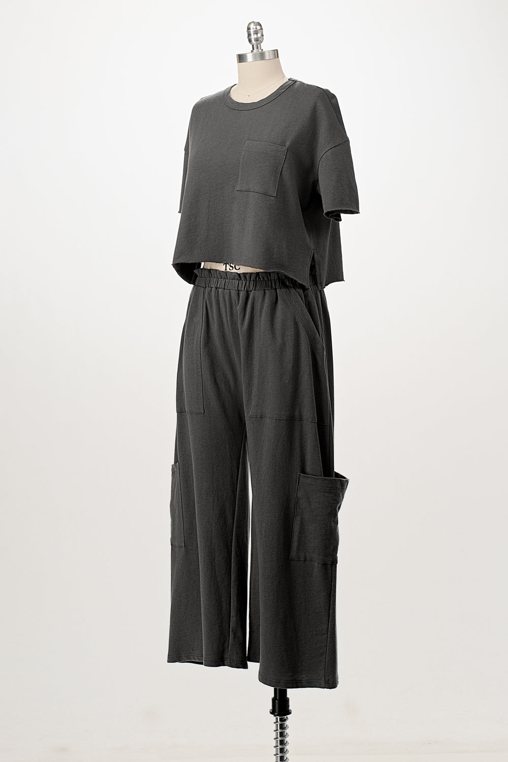 CHARCOAL FRENCH TERRY LOUNGE SET